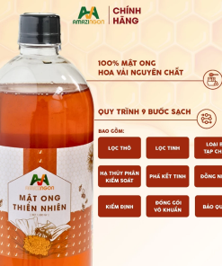 Mật ong hoa vải nguyên chất AMAZINGON quy trình 9 bước sạch chuyên dụng cho quán pha chế