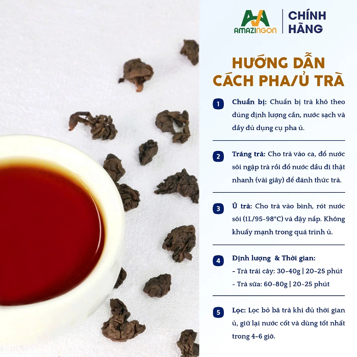 Công thức ủ trà oolong rang AMAZINGON