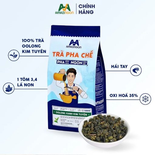 Trà Ô Long Xanh Kim Tuyên hái tay nguyên chất bao 1000g