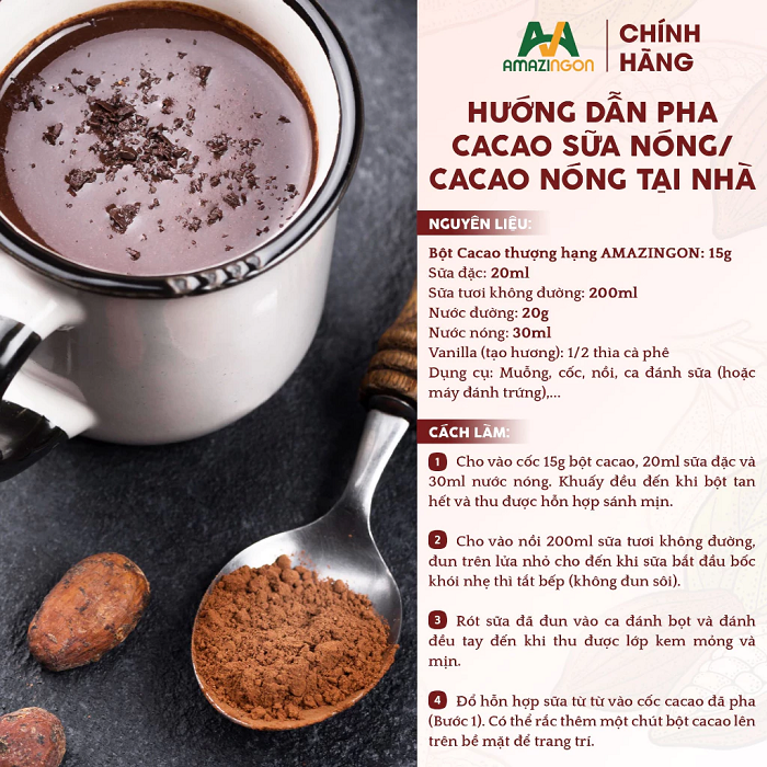 cách pha cacao nóng tại nhà
