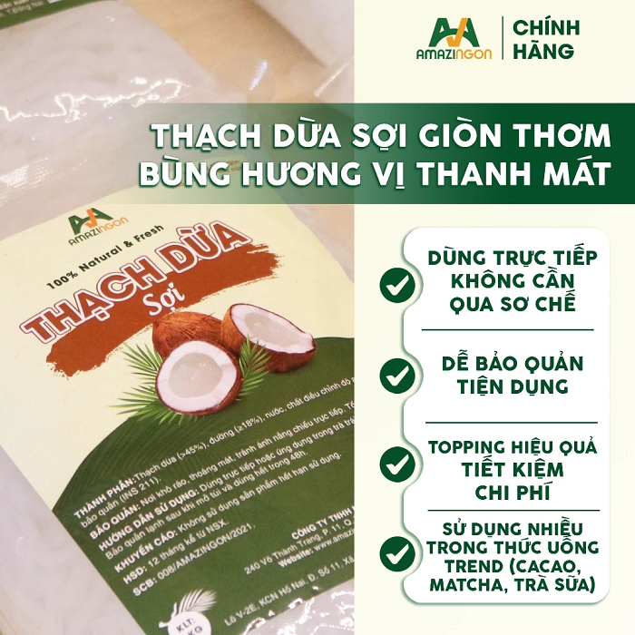 Thạch dừa sợi – Topping dễ ứng dụng nhất cho menu đồ uống