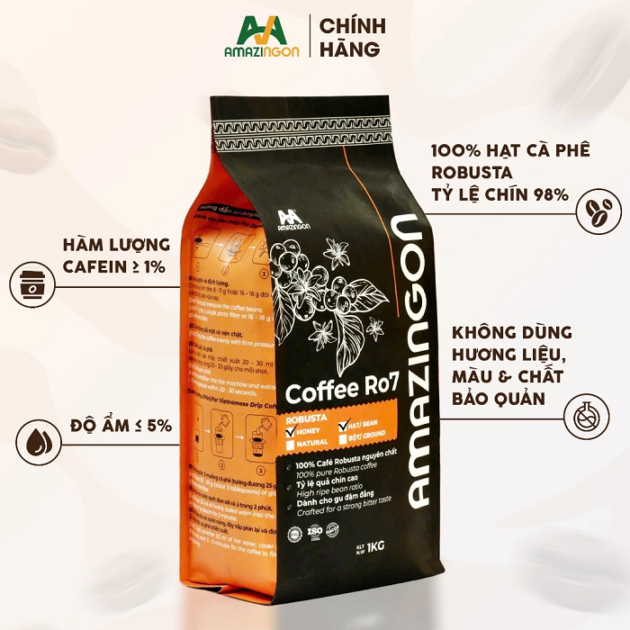Cà phê Robusta Honey AMAZINGON RO7