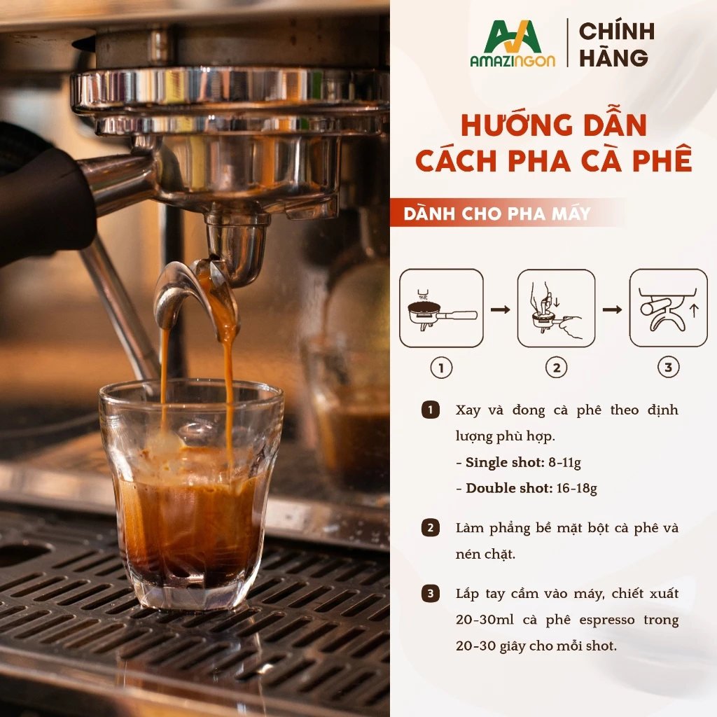 Hướng dẫn pha Espresso với AMAZINGON RO7