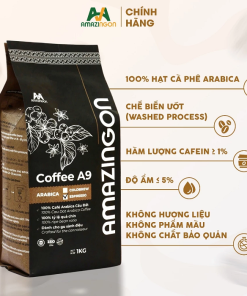 Hạt cà phê Arabica Cầu Đất Coffee A9 chế biến ướt washed process nguyên liệu giá sỉ AMAZINGON