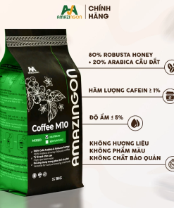 Sản phẩm cà phê Coffee M10 AMAZINGON 1kg - Cà phê sạch không hương liệu, tiêu chuẩn cao cấp