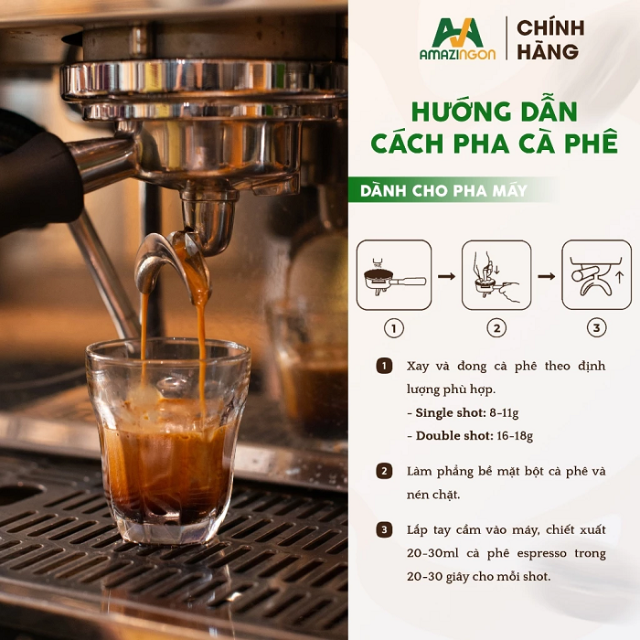 Hướng dẫn sử dụng cà phê pha máy