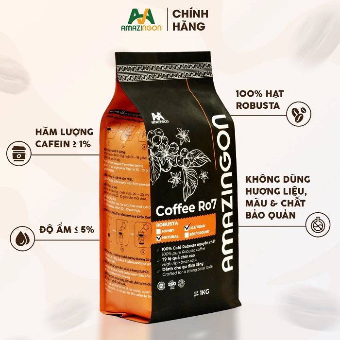 Hạt cà phê Robusta rang mộc có hàm lượng cafein ổn định cho máy pha Hạt cà phê Robusta rang mộc có hàm lượng cafein ổn định cho máy pha