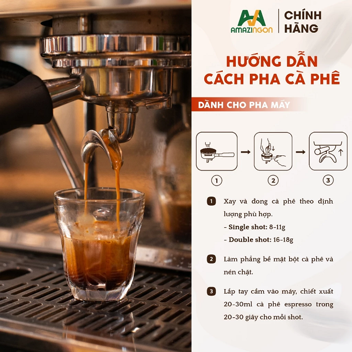 Hướng dẫn cách pha cà phê espresso bằng máy đúng kỹ thuật tại quầy bar Hướng dẫn cách pha cà phê espresso bằng máy đúng kỹ thuật tại quầy bar