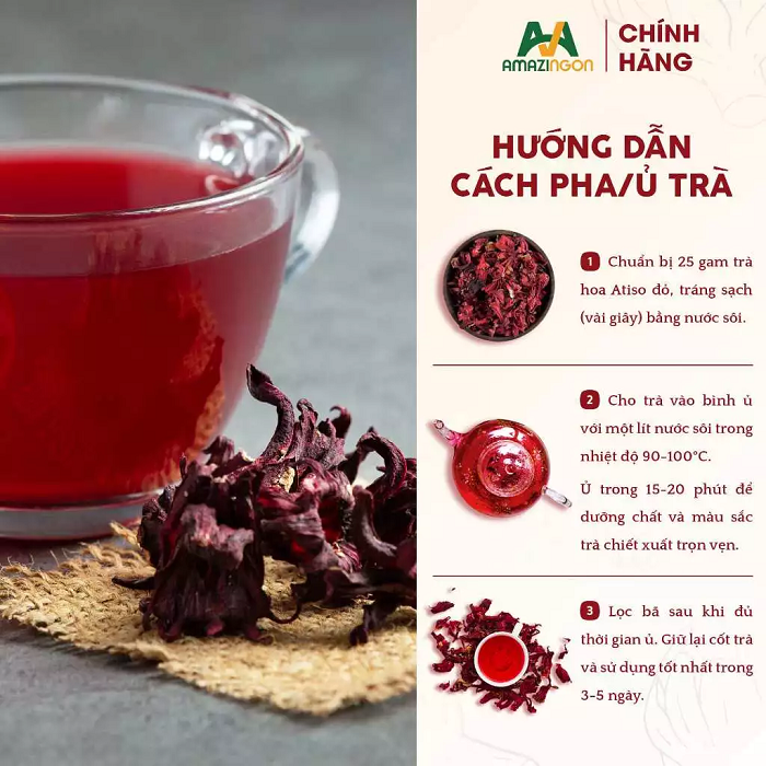 Cách ủ trà atiso đỏ (hibiscus) chuẩn quán