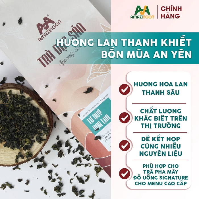 Trà Oolong Tứ Quý Hoa Lan mộc nguyên chất hương thơm thanh khiết