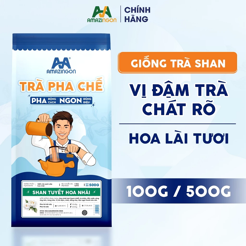 Trà Shan Tuyết Hoa Lài AMAZINGON tự hào là dòng trà sạch 100%
