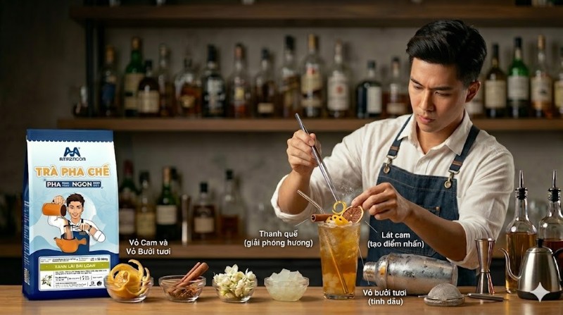 Bước 4: Trang trí và hoàn thiện với cam và một thanh quế nhỏ