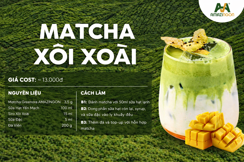 Công thức Matcha xôi xoài chuẩn vị hot hiện nay