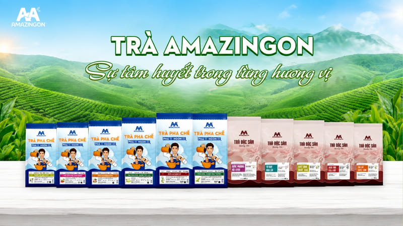 Trà AMAZINGON nguyên liệu 100% tự nhiên từ nông sản Việt Trà AMAZINGON nguyên liệu 100% tự nhiên từ nông sản Việt