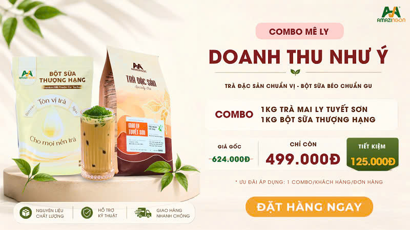 Trải nghiệm nhóm nguyên liệu cho trà sữa với combo mê ly từ AMAZINGON