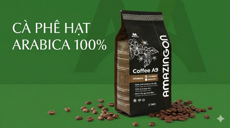 Cà phê AMAZINGON với hạt Arabica cao đất 100% chuyên dùng cho Cold Brew