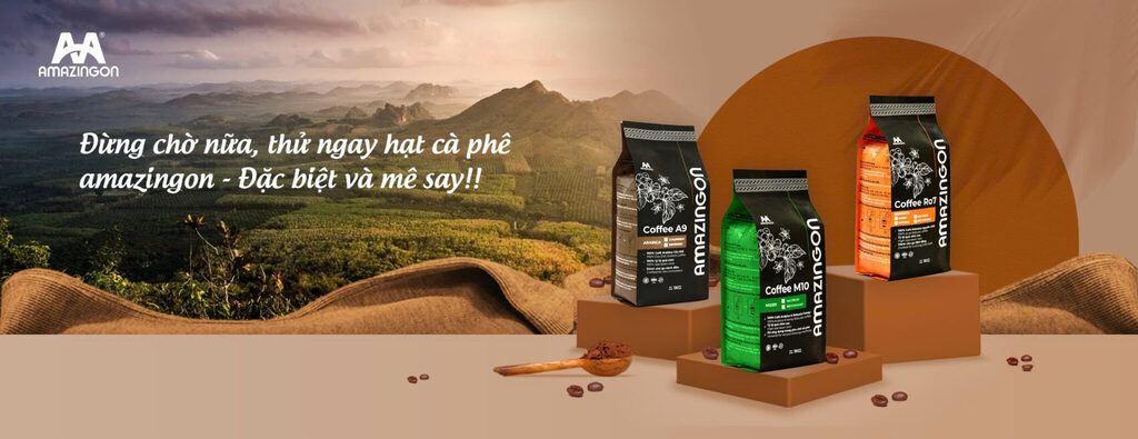 Cà phê nguyên liệu tại AMAZINGON đa dạng từ rang xay, hòa tan đến tỷ lệ blend 