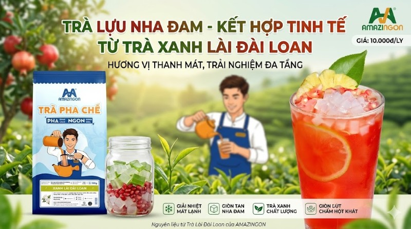 Trà xanh lài Đài Loan AMAZINGON nguyên liệu trà nội địa Việt Nam