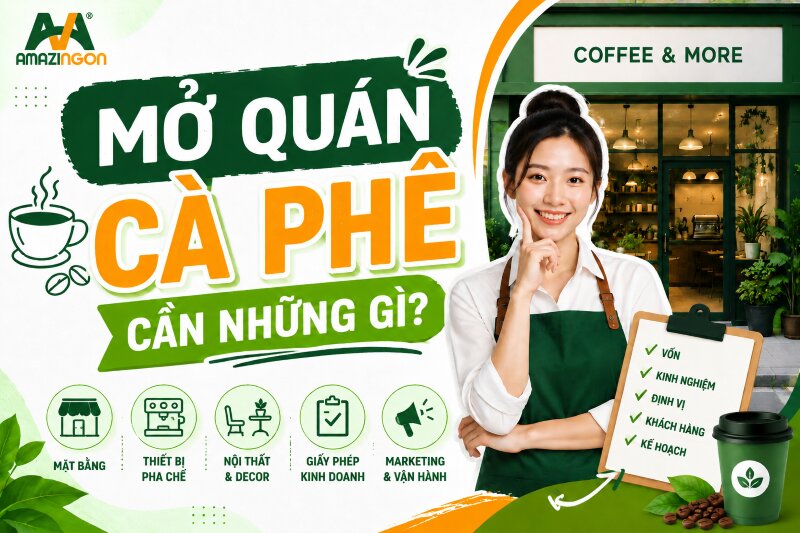 mở quán cà phê cần những gì