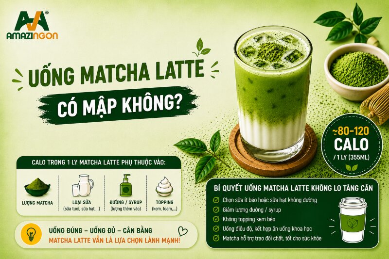 uống matcha latte có mập không