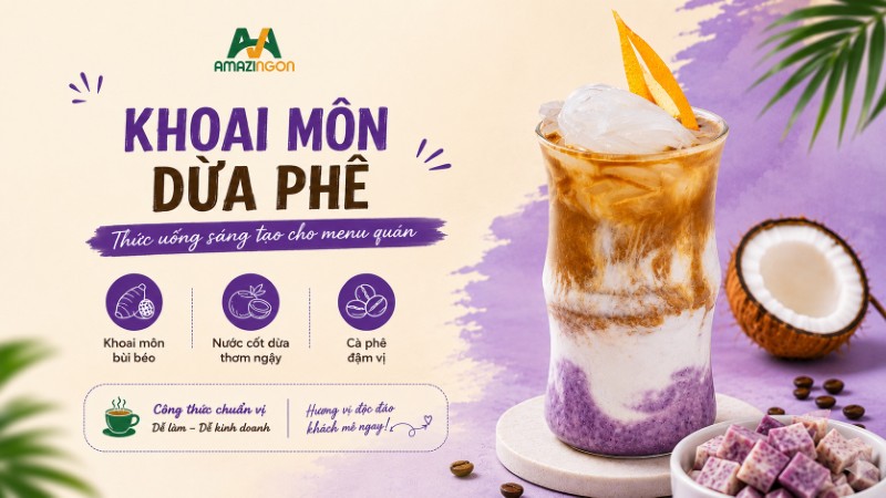 Khoai môn dừa phê – Thức uống sáng tạo cho menu quán