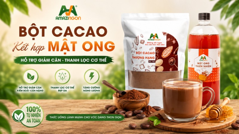 Bột cacao kết hợp với mật ong hỗ trợ giảm cân Bột cacao kết hợp với mật ong hỗ trợ giảm cân