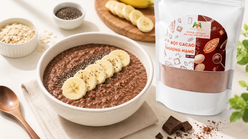 Kết hợp bột cacao và yến mạch cho bữa sáng giảm cân Kết hợp bột cacao và yến mạch cho bữa sáng giảm cân