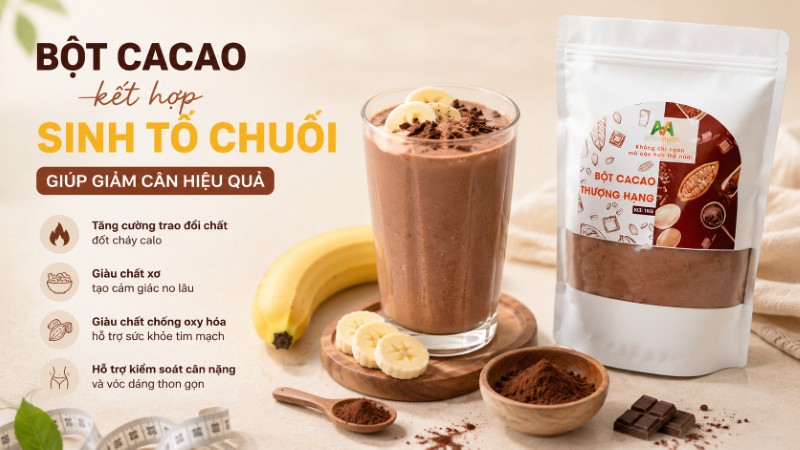 Cách uống bột cacao giảm cân với sinh tố chuối Cách uống bột cacao giảm cân với sinh tố chuối