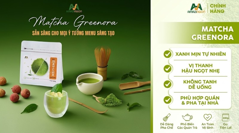 Bột Matcha Greenora AMAZINGON Bột Matcha Greenora AMAZINGON
