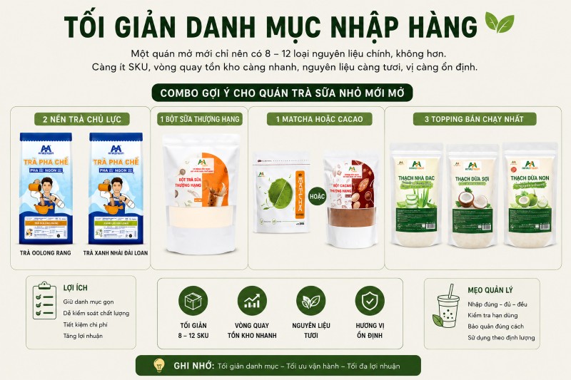 Tối giản danh mục nhập hàng ít SKU – xoay nhiều món