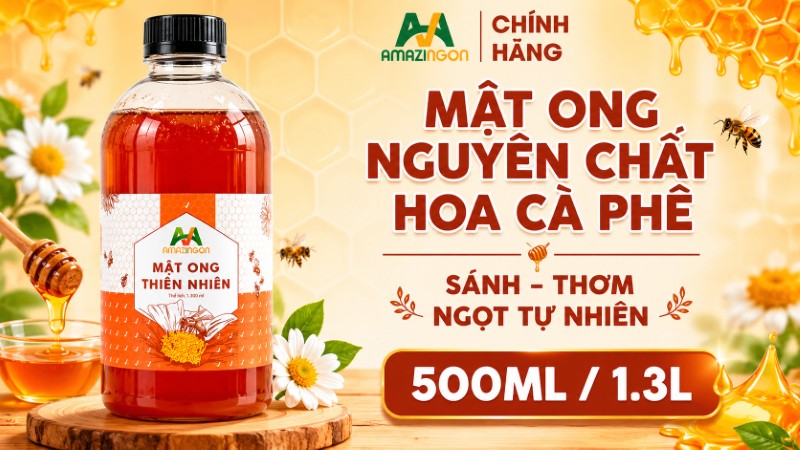 Mật ong hoa cà phê thiên nhiên nguyên chất của AMAZINGON