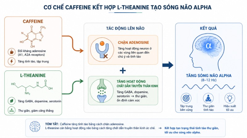 L-theanine trong matcha cân bằng caffeine tạo tỉnh táo êm dịu L-theanine trong matcha cân bằng caffeine tạo tỉnh táo êm dịu