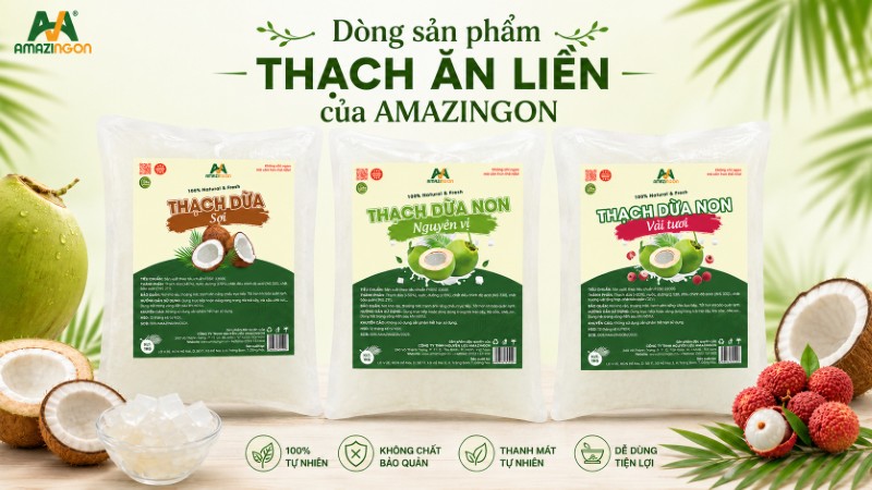Các dòng sản phẩm thạch ăn liền của AMAZINGON