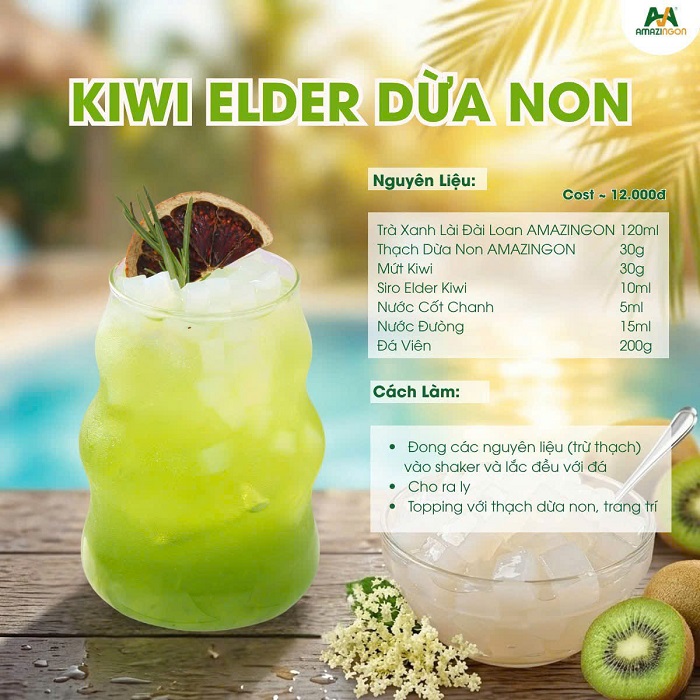 Kiwi Elder dừa non – Thức uống tropical cao cấp