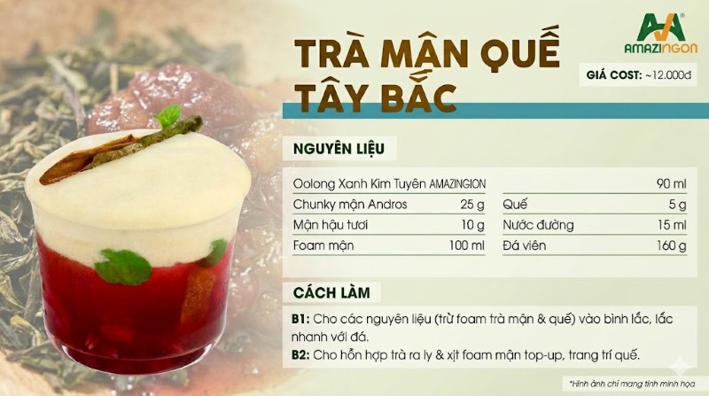 Công thức trà mận quế tây bắc chuẩn vị từ AMAZINGON