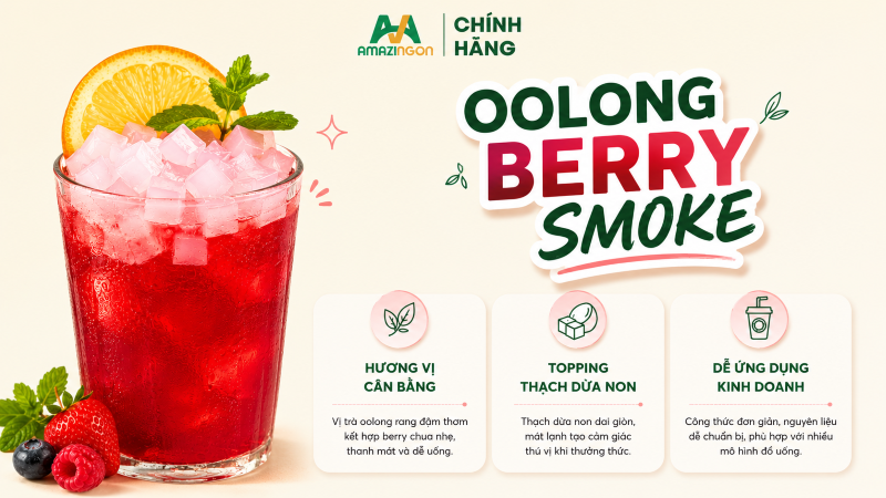 Trà Oolong Berry Smoke là thức uống nổi bật đến từ thương hiệu AMAZINGON