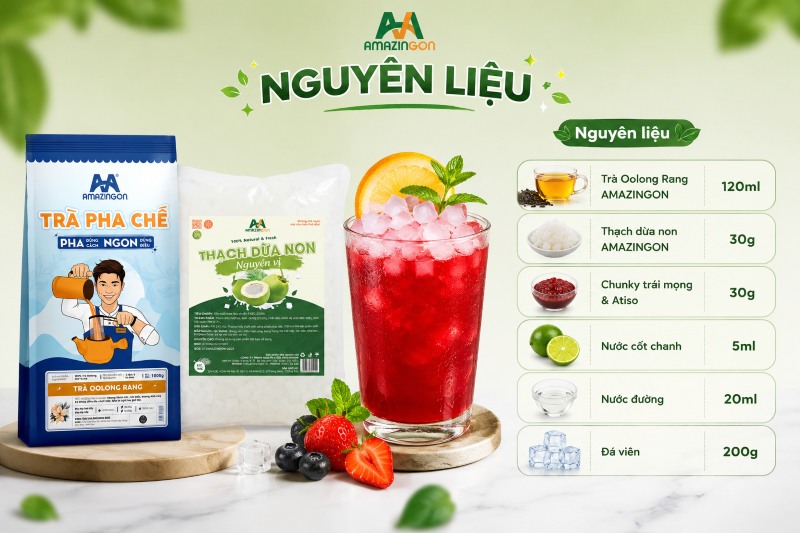 Nguyên liệu dùng để pha chế trà Oolong Berry Smoke