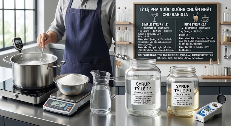 Tỷ lệ pha nước đường trong pha chế chuẩn nhất cho Barista Tỷ lệ pha nước đường trong pha chế chuẩn nhất cho Barista