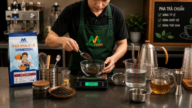100g trà pha bao nhiêu nước