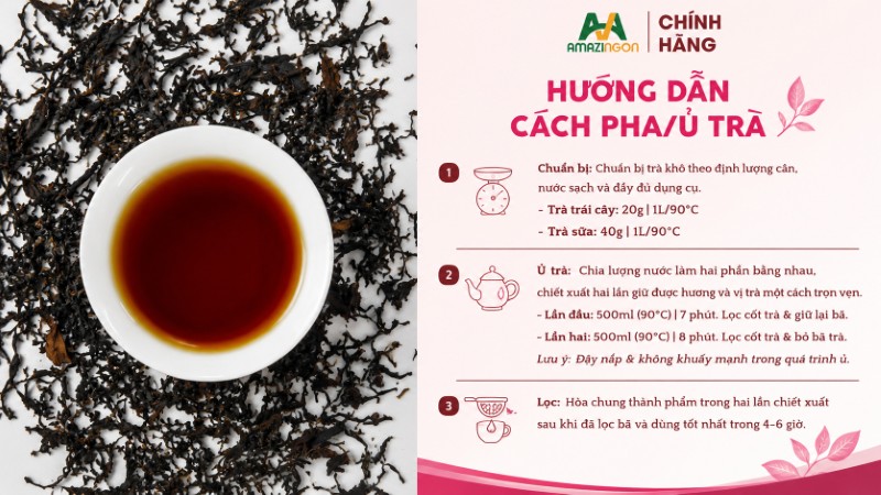 Tỷ lệ pha hồng trà Kim Tuyên AMAZINGON