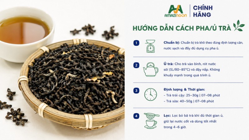 Tỷ lệ pha trà shan tuyết hoa nhài của AMAZINGON