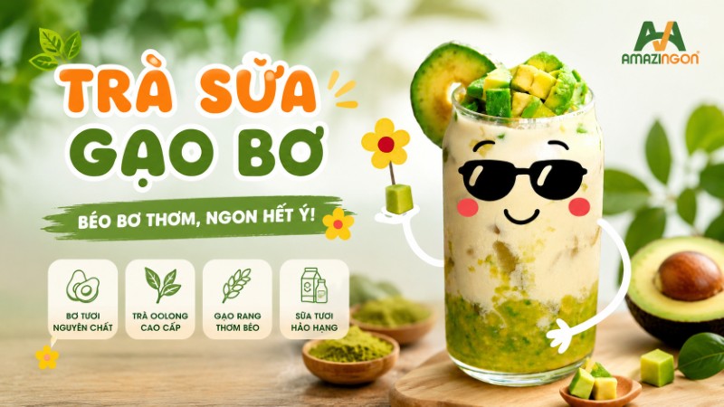 Trà sữa gạo bơ thức uống thơm béo chinh phục mọi khách hàng