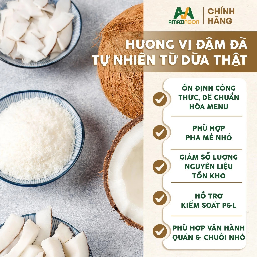 Vì sao chủ quán nên chọn bột cốt dừa AMAZINGON?
