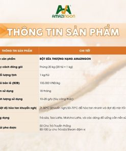 Thông tin sản phẩm bột trà sữa AMAZINGON
