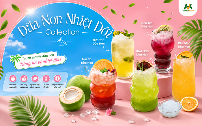 5 Hương vị nổi bật trong BST dừa non nhiệt đới