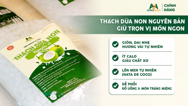 Dừa non mang đến cảm giác giòn nhẹ, thanh mát và tự nhiên
