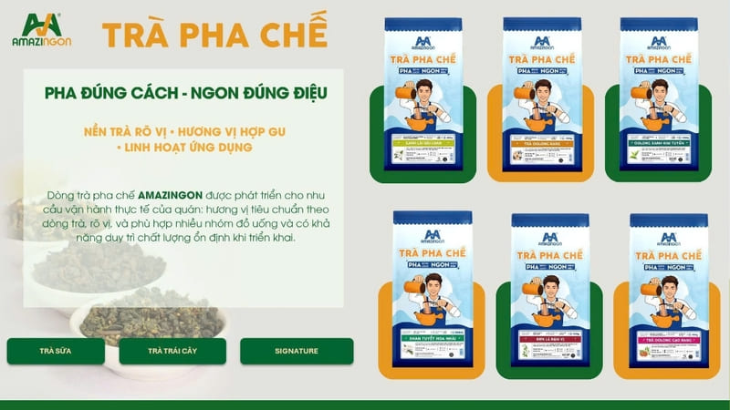 Các dòng trà pha chế tại AMAZINGON Các dòng trà pha chế tại AMAZINGON
