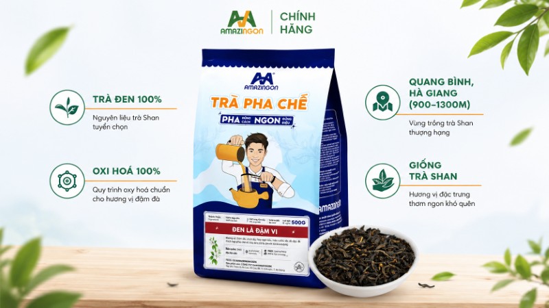 Trà đen lá đậm vị từ AMAZINGON