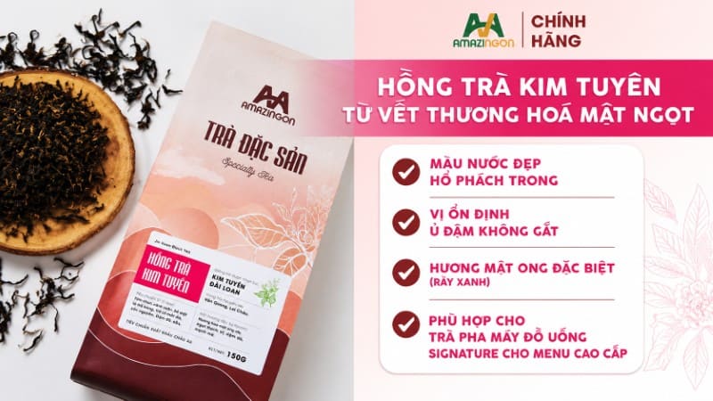 Đặc sản Hồng trà Kim Tuyên AMAZINGON phục vụ kênh Horeca và quán trà sữa