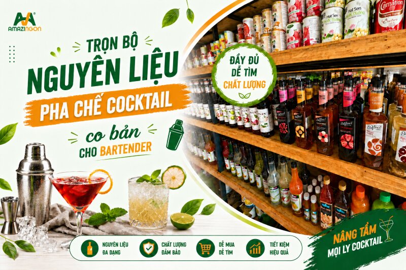 nguyên liệu pha chế cocktail